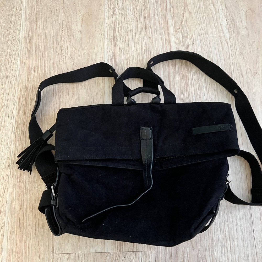 Sherpani Black Canvas Convertible Backpack